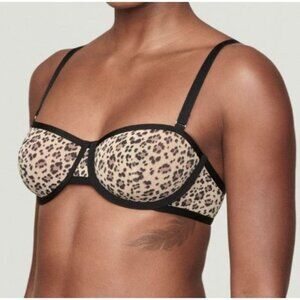 CUUP the balconette mesh bra in cheetah size 34E